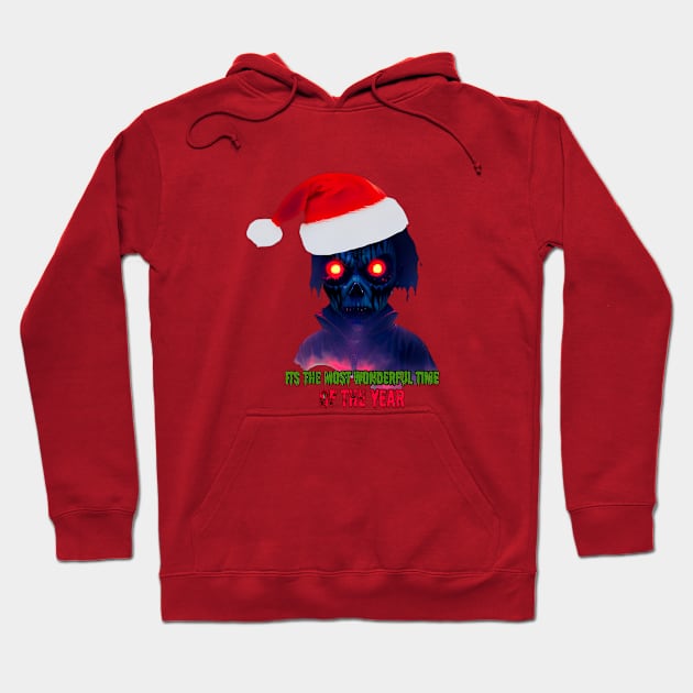 The Most Wonderful Time of the Year Zombie Hoodie by Atomic City Art